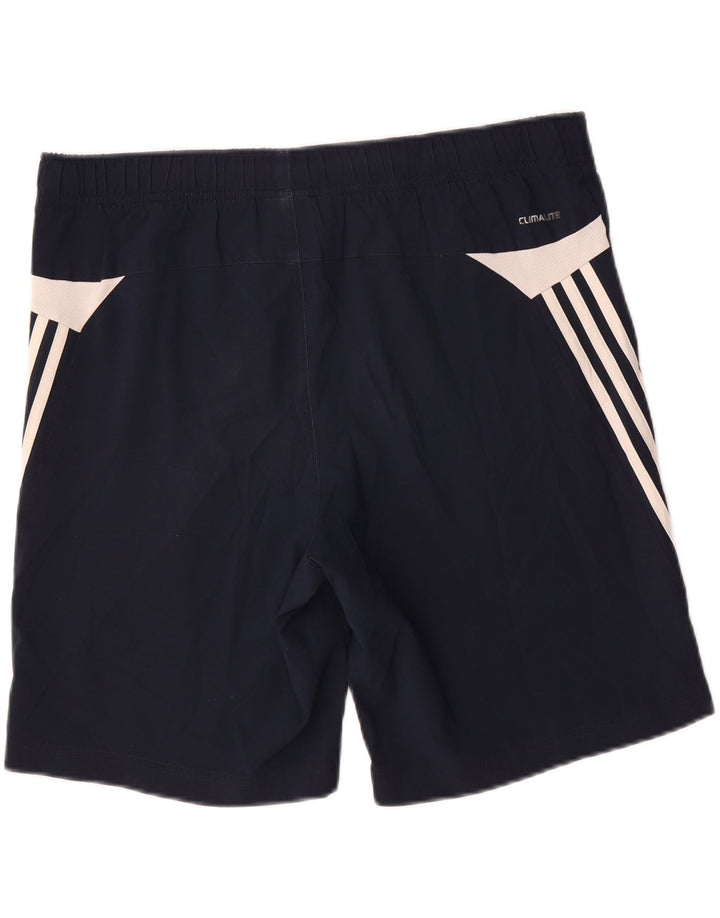 Pantaloncini sportivi ADIDAS da uomo Climalite piccoli in poliestere color block blu navy