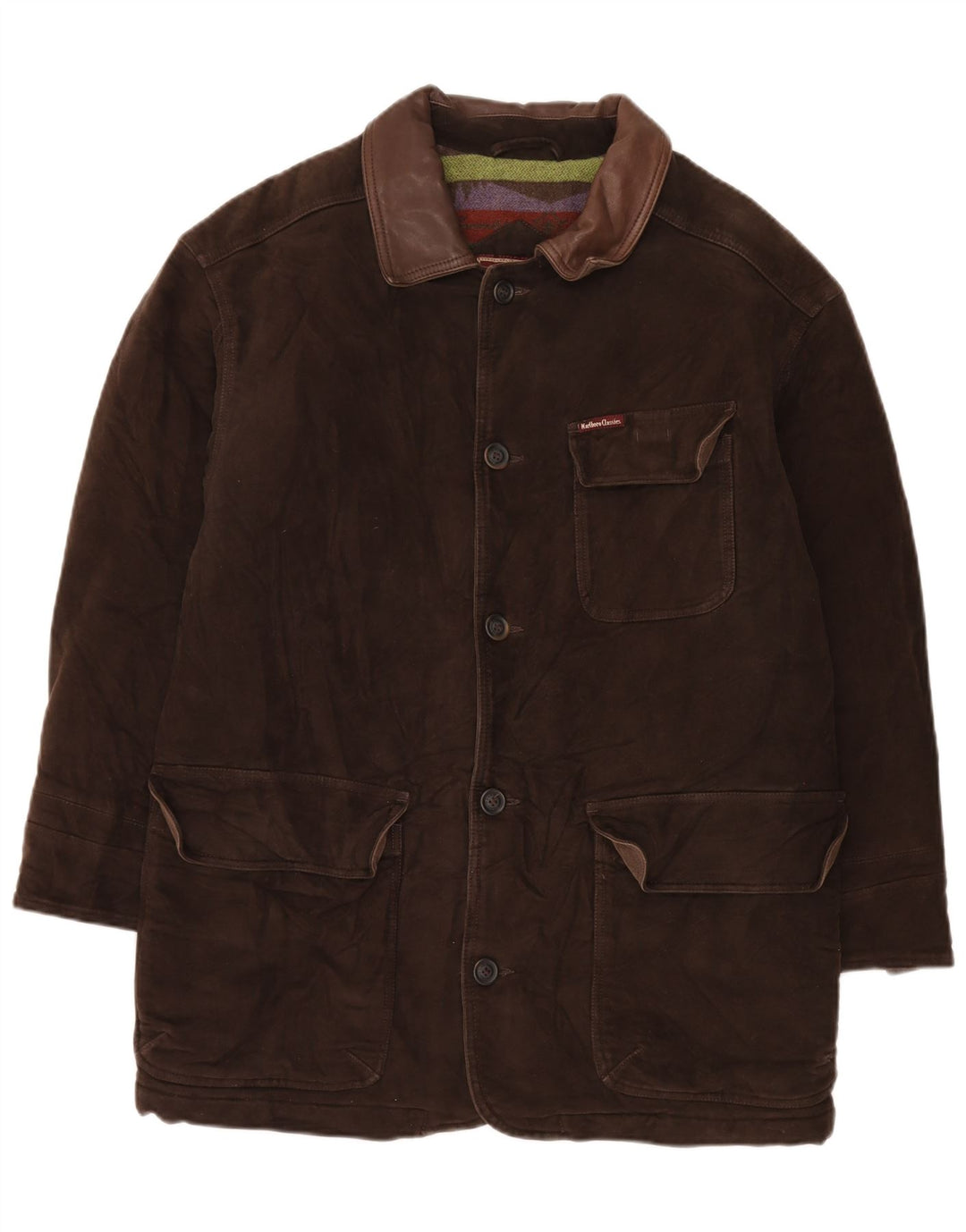 Giacca da uomo Marlboro Classics UK 40 Large in cotone marrone