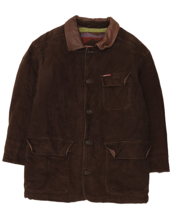 Giacca da uomo Marlboro Classics UK 40 Large in cotone marrone