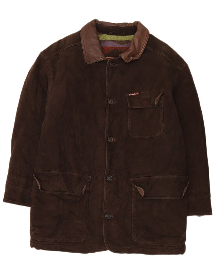 Giacca da uomo Marlboro Classics UK 40 Large in cotone marrone