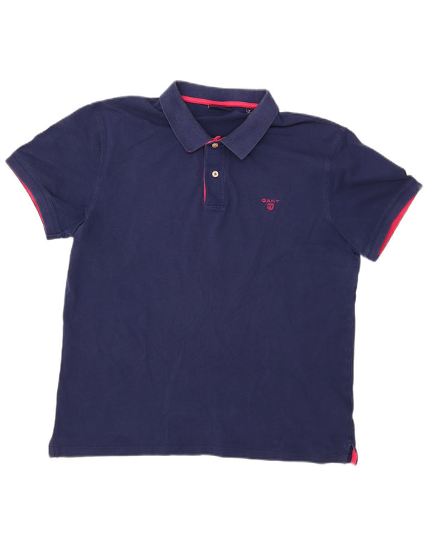 Polo da uomo GANT XL in cotone blu navy