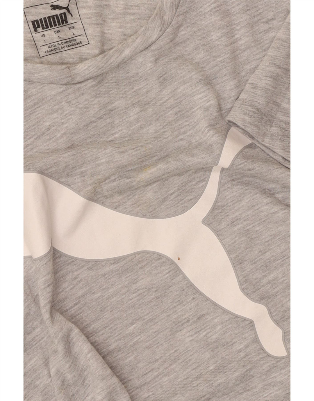 T-shirt grafica da donna Puma UK 14 grande poliestere chiazzato grigio