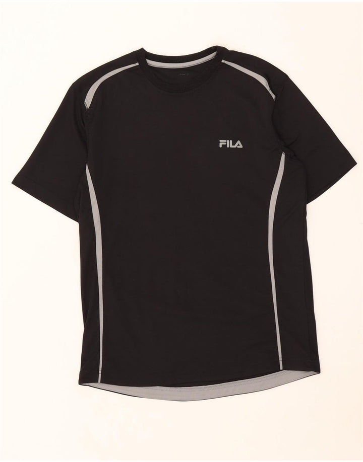 T-shirt da uomo FILA Top in poliestere color block medio nero