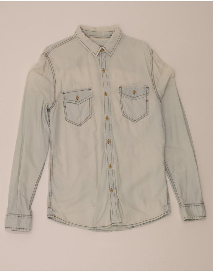 BERSHKA Mens Denim Shirt Size 38 Medium Blue Vintage Bershka and Second-Hand Bershka from Messina Hembry 