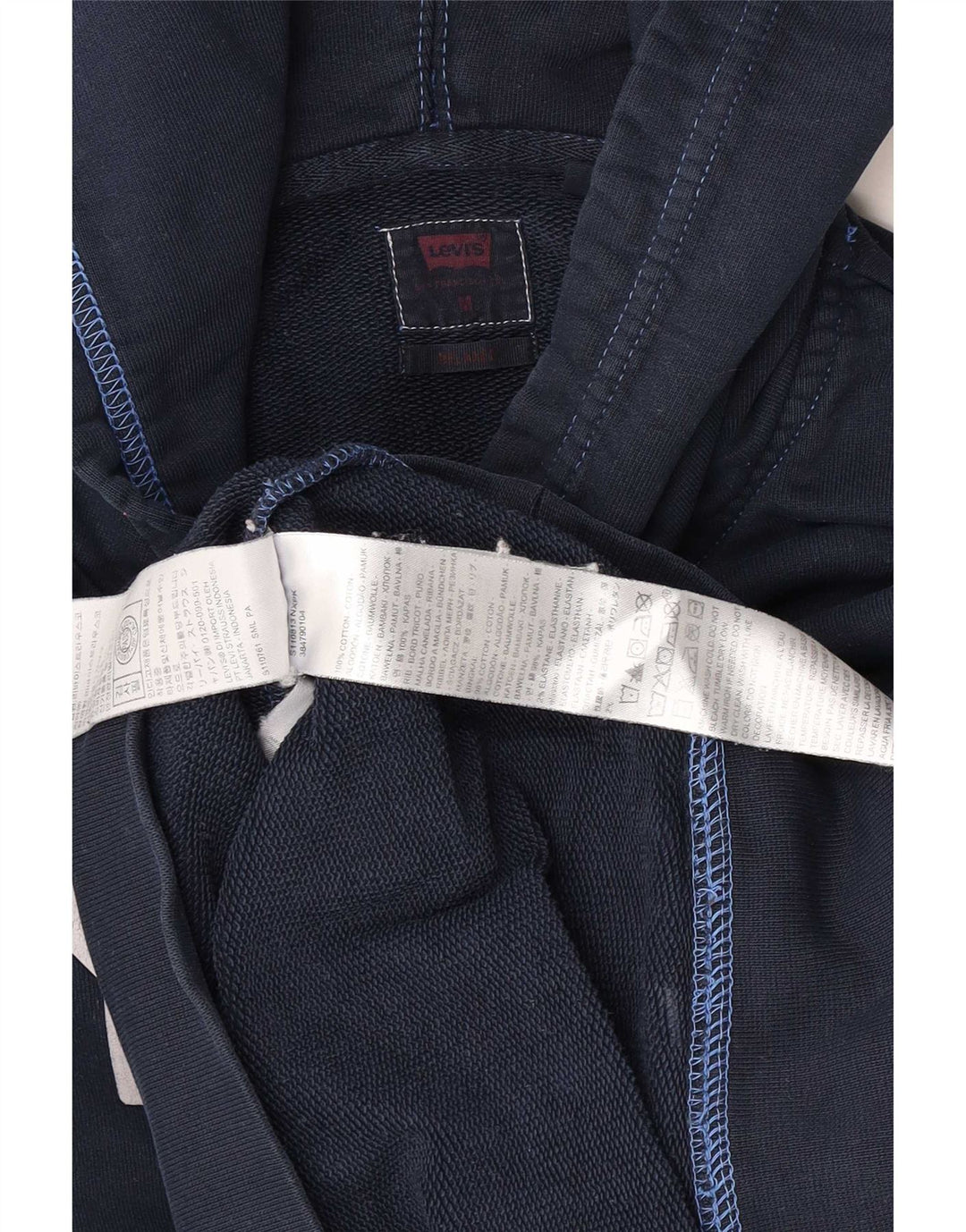 Maglione con cappuccio grafico da uomo Levi's in cotone blu navy medio