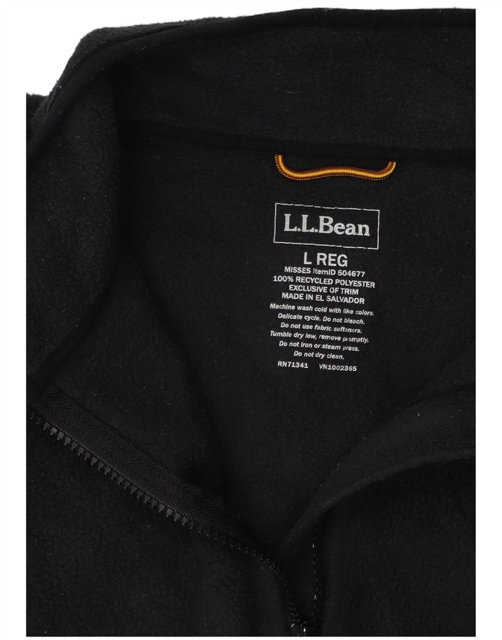 Giacca in pile da donna L.L.BEAN UK 16 grande poliestere nero