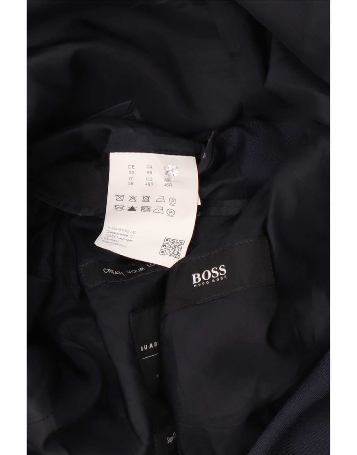 Giacca blazer da uomo a 2 bottoni Hugo Boss EU 56 3XL Lana blu navy