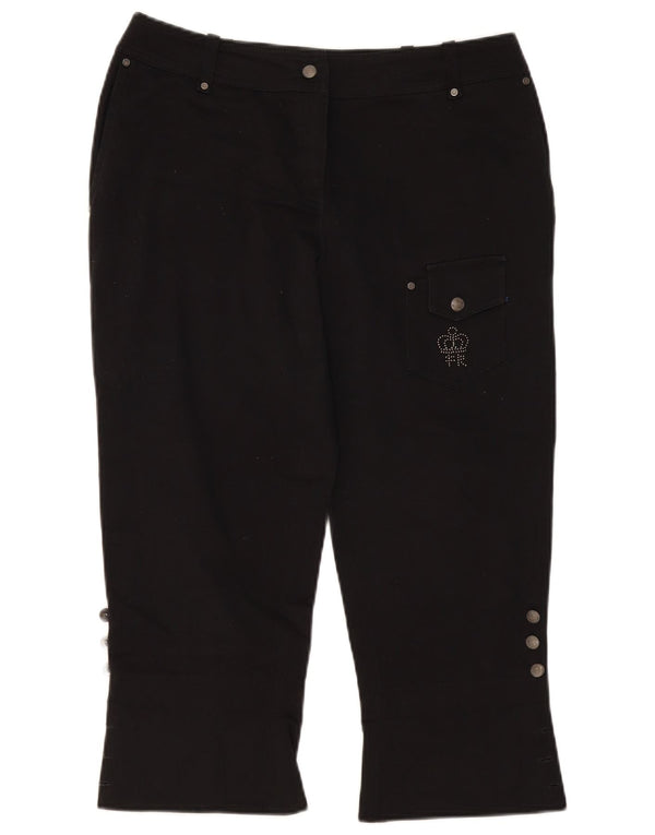 Pantaloni Capri dritti da donna Fiorella Rubino UK 12 Medium W34 L23 Neri