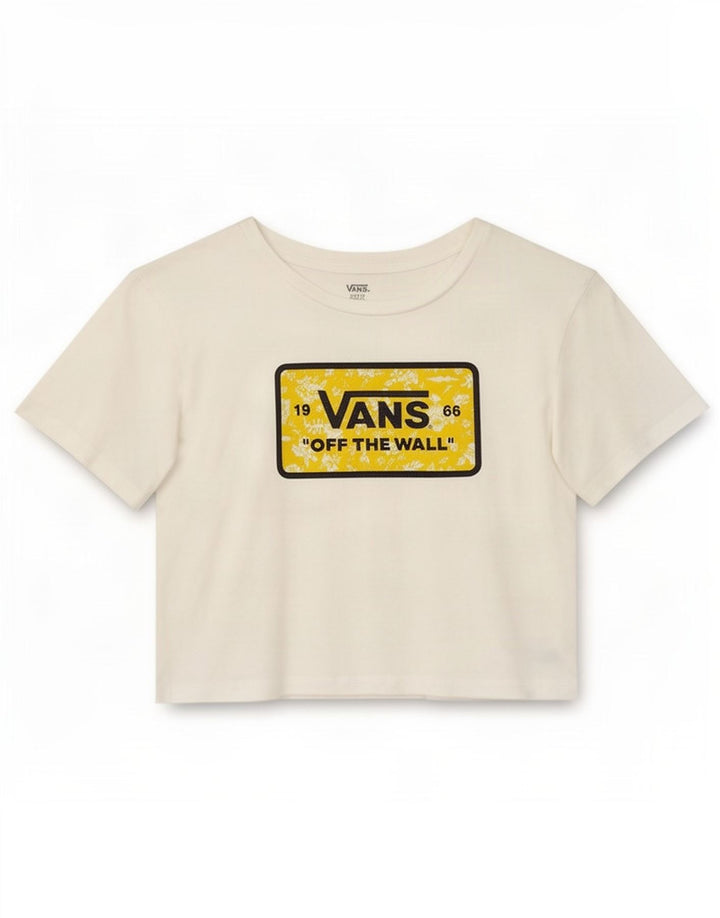 T-shirt corta con grafica da donna Vans Small bianca