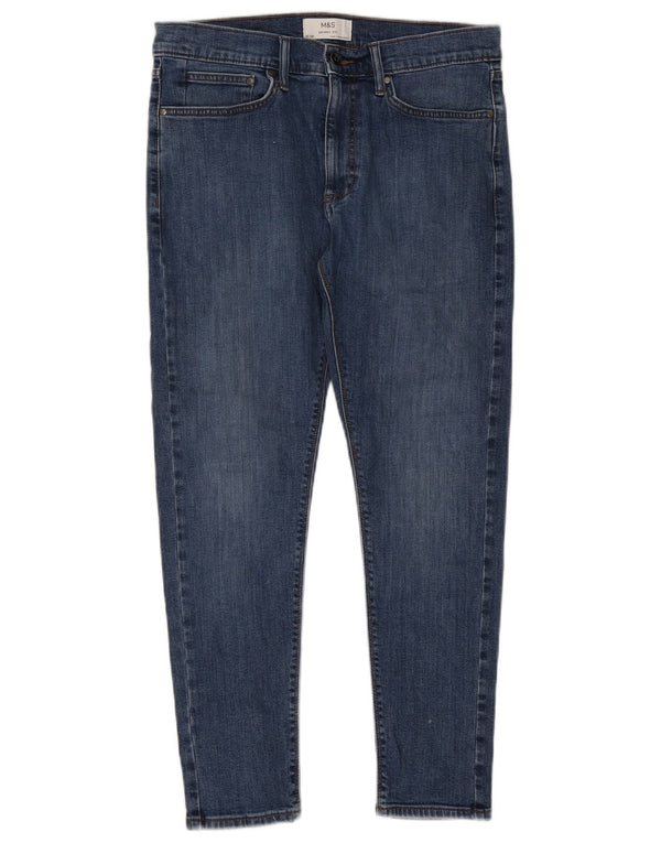 Jeans skinny da uomo Marks & Spencer W32 L29 cotone blu