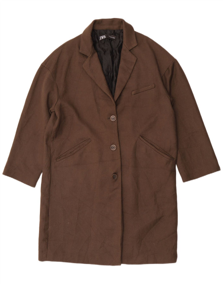 Cappotto oversize da donna Zara UK 14 Poliestere marrone medio