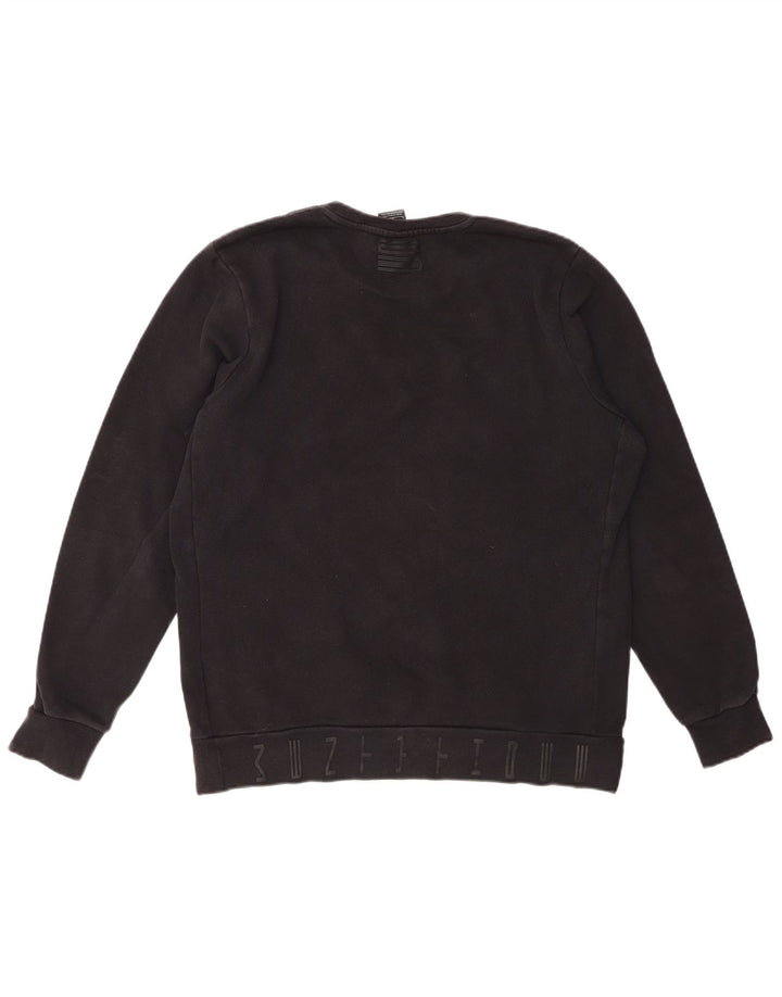 JORDAN Mens Graphic Sweatshirt Jumper Large Black Cotton