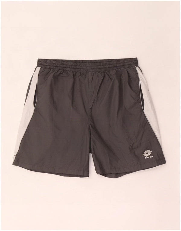 Pantaloncini sportivi da uomo Lotto UK 42/44 XL Poliestere color block grigio