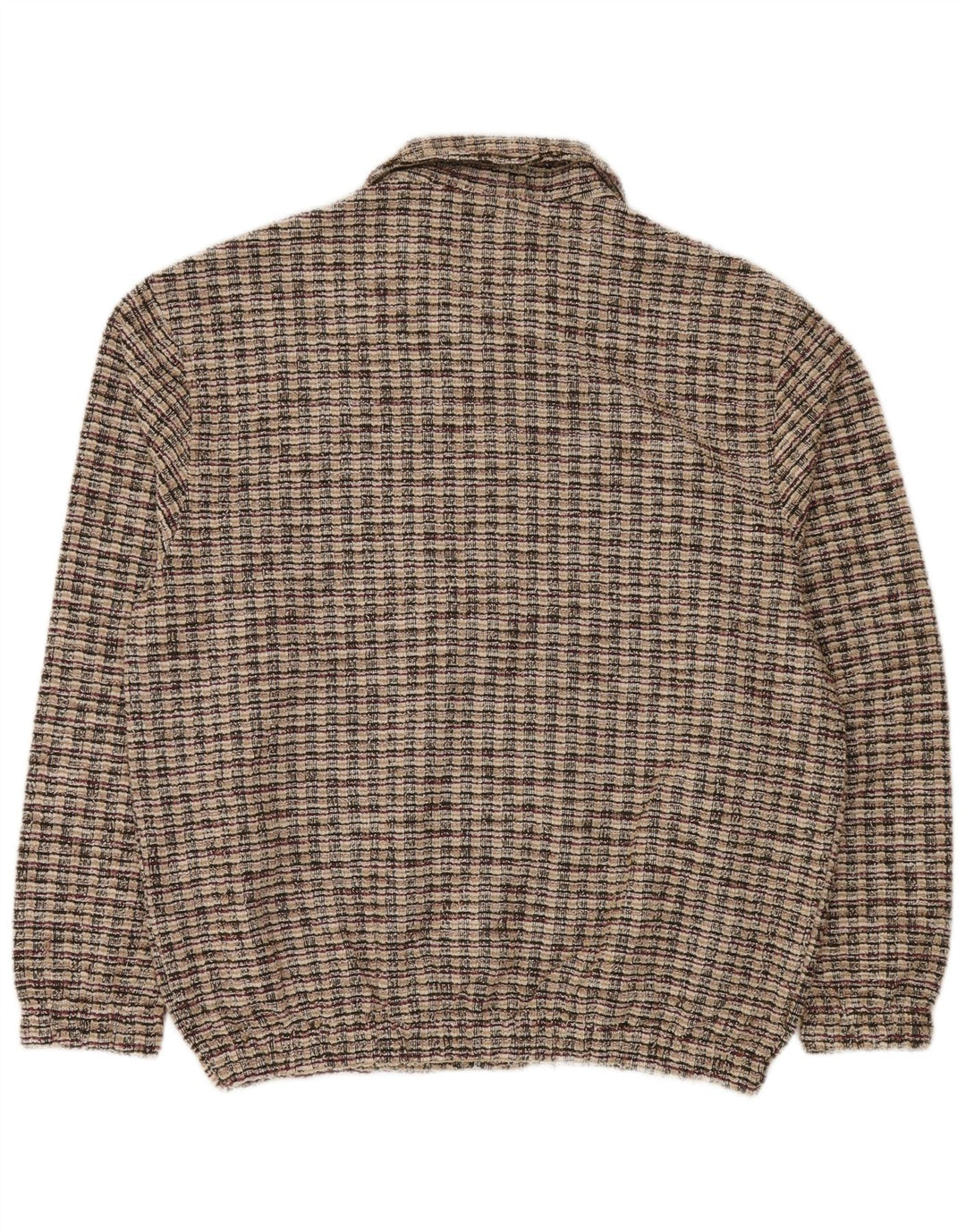 Maglione cardigan da uomo Zara in poliestere scozzese grande beige