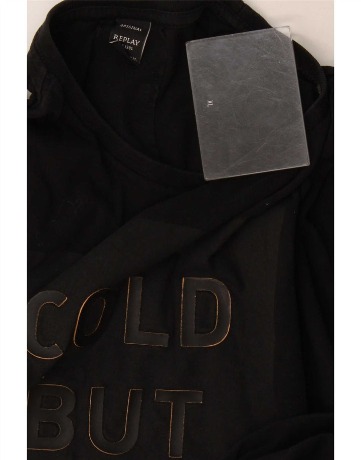 T-shirt grafica da uomo Replay Top XL Nera