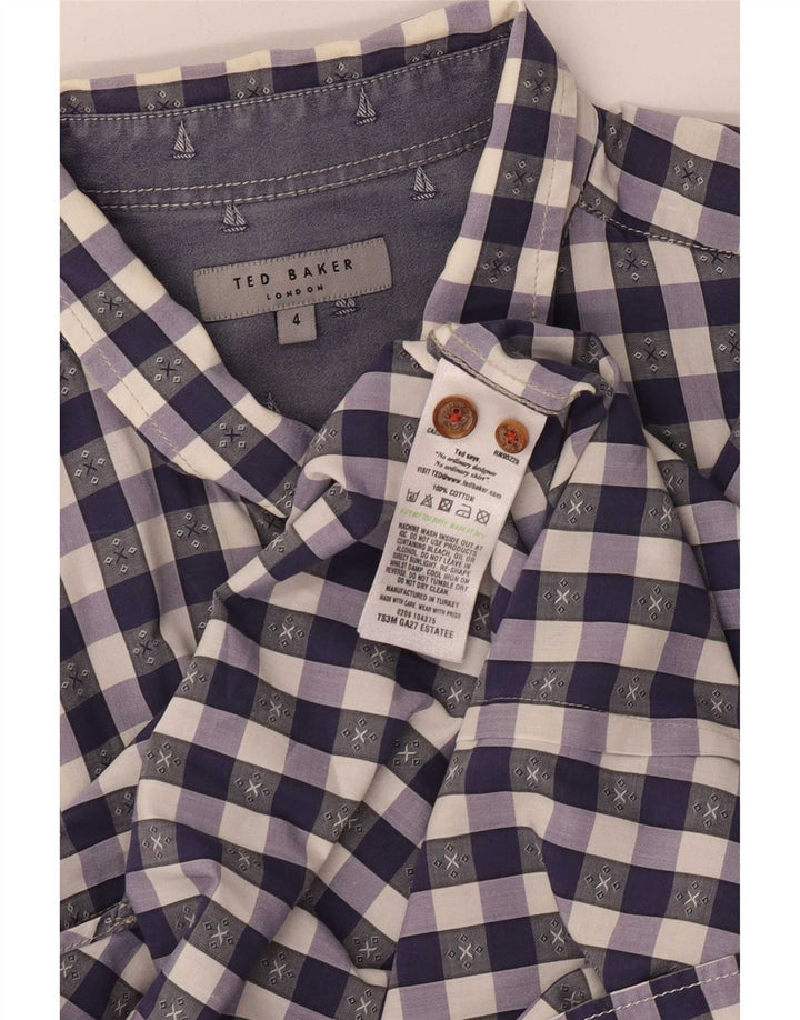 Ted Baker Camicia da uomo Taglia 4 Grande Cotone a quadretti viola