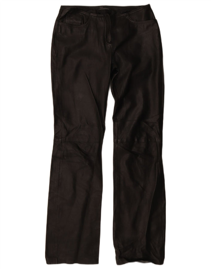 Pantaloni in pelle bootcut da donna XETRA IT 42 medio W28 L32 neri