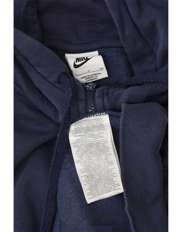 Felpa con cappuccio e zip Nike da uomo, piccola, in cotone blu navy