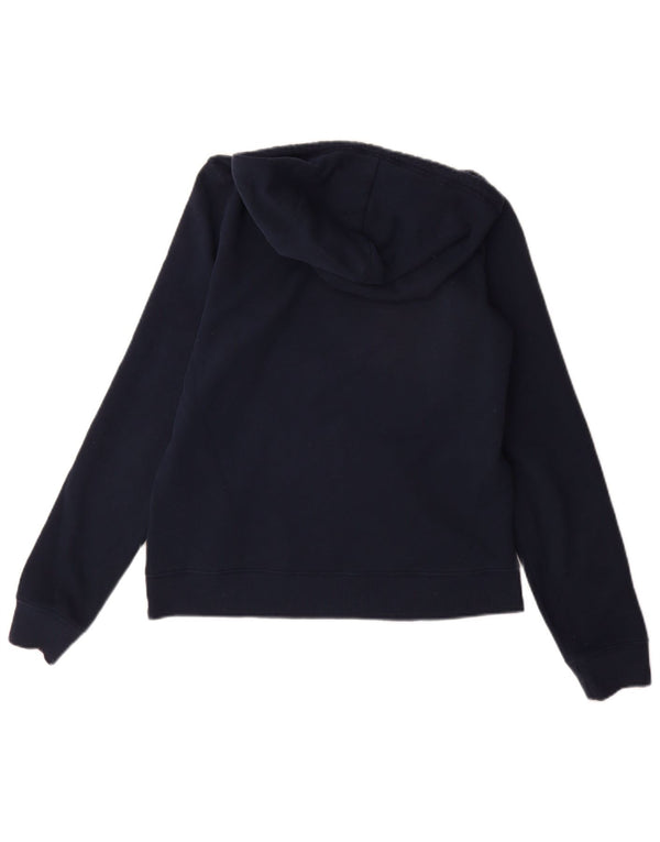 Felpa con cappuccio grafica Hollister da donna UK 10 Small Blu Navy Cotone