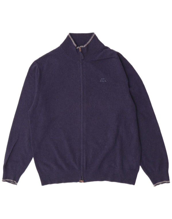 Maglione Cardigan Uomo Kappa XL Blu Navy Lana Vergine