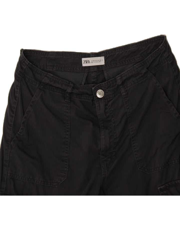 ZARA Womens Straight Cargo Trousers US 8 Medium W30 L29 Grey Cotton Vintage Zara and Second-Hand Zara from Messina Hembry 