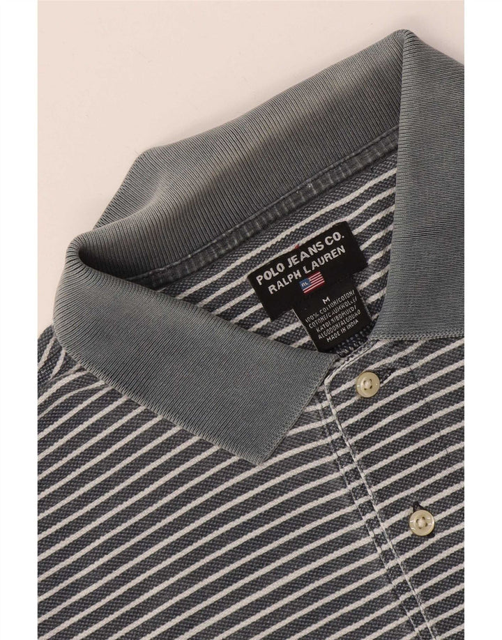 Polo Ralph Lauren Camicia da uomo in cotone gessato blu medio