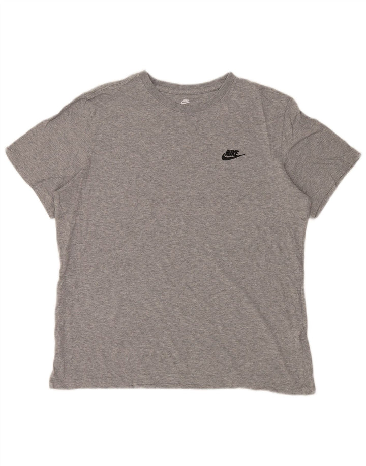 T-shirt da uomo NIKE Top Large in cotone grigio