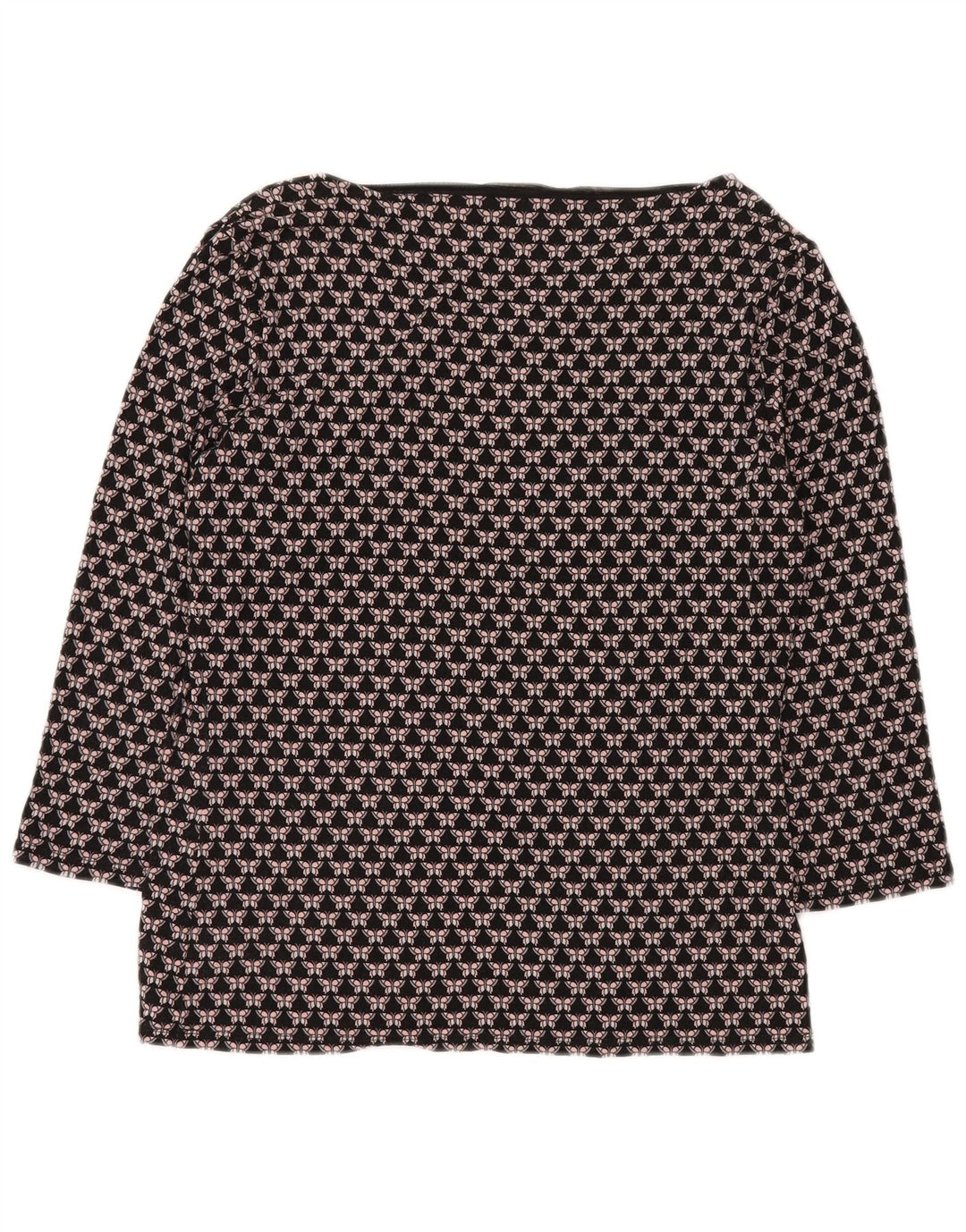 Top da weekend da donna Max Mara manica lunga UK 16 grande nero geometrico