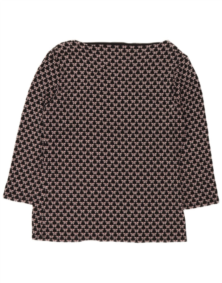 Top da weekend da donna Max Mara manica lunga UK 16 grande nero geometrico