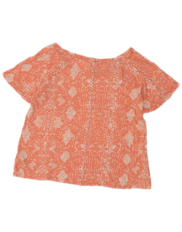 Calvin Klein Jeans Camicetta da donna Top UK 10 Small Arancione Cotone geometrico