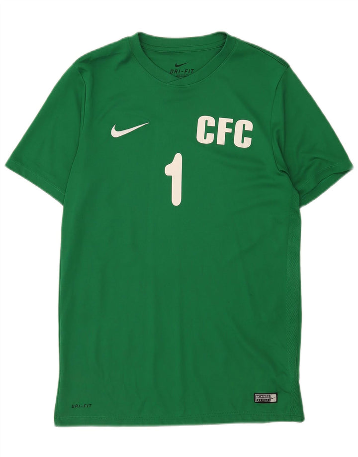 T-shirt grafica Nike Dri Fit da uomo in poliestere verde medio