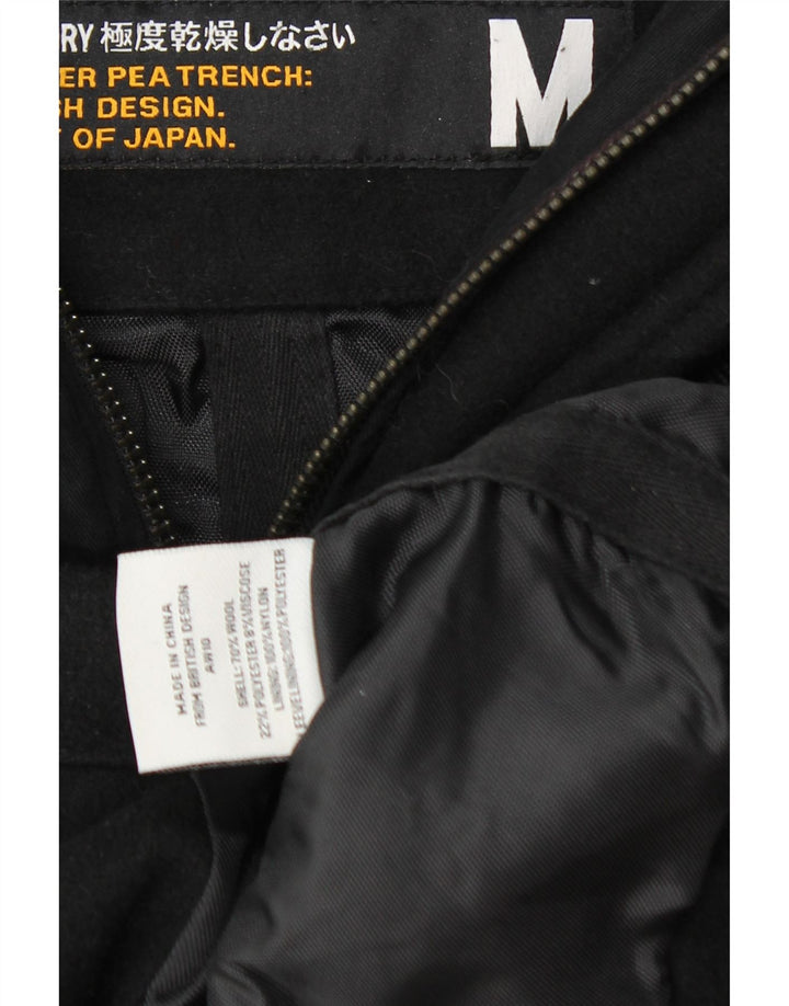 Giacca parka con cappuccio grafico da uomo Superdry UK 38 lana nera media