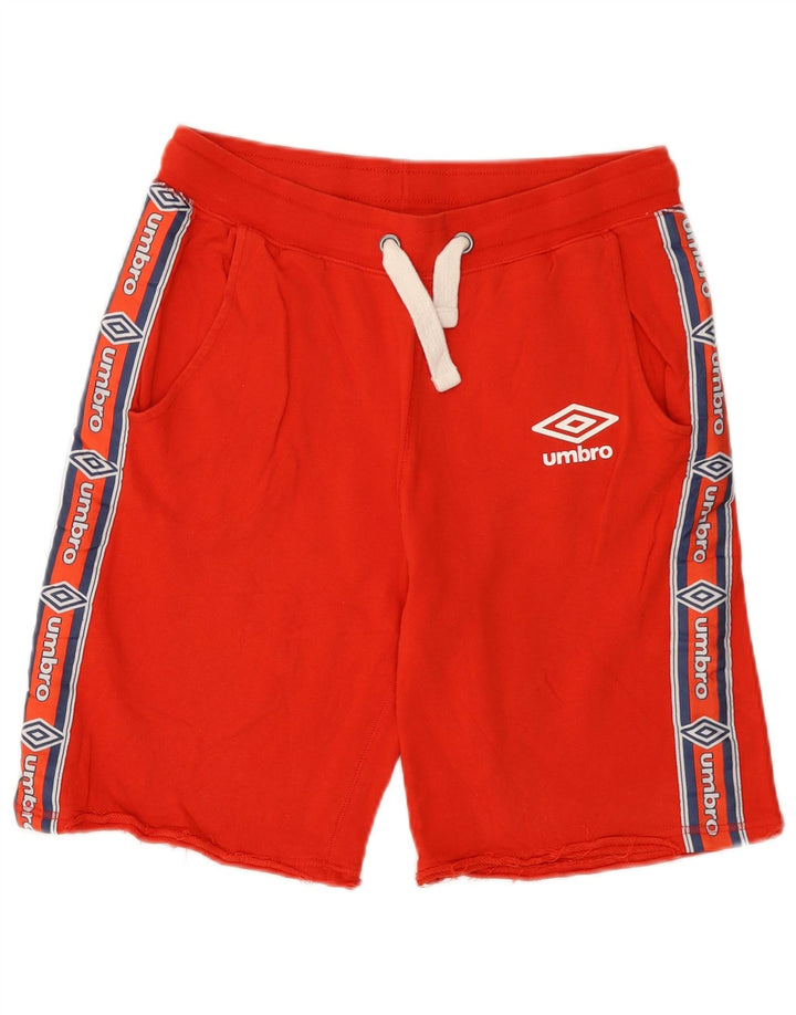 Pantaloncini sportivi grafici da uomo Umbro in cotone rosso medio