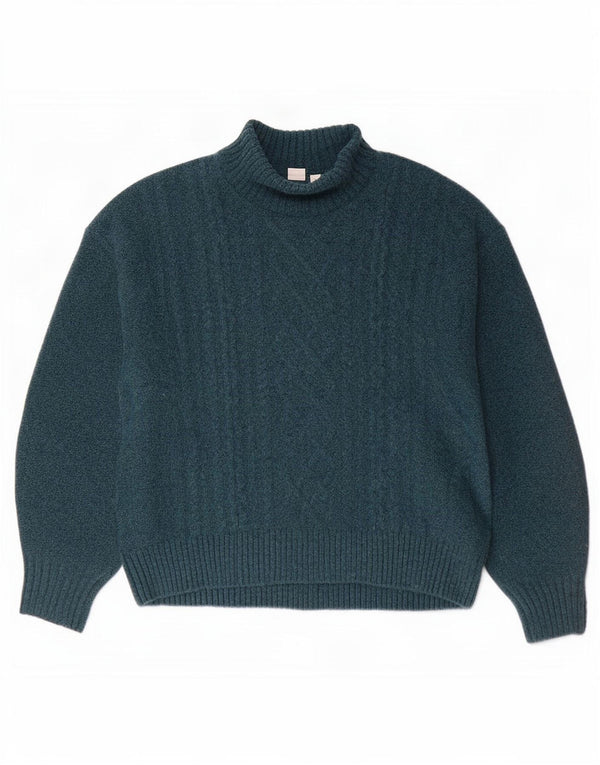 Maglione maglione oversize da donna Gap con collo alto UK 16 Grande acrilico verde