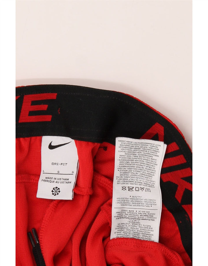 NIKE Mens Dri Fit Sport Shorts Large Red Colourblock Polyester Vintage Nike and Second-Hand Nike from Messina Hembry 