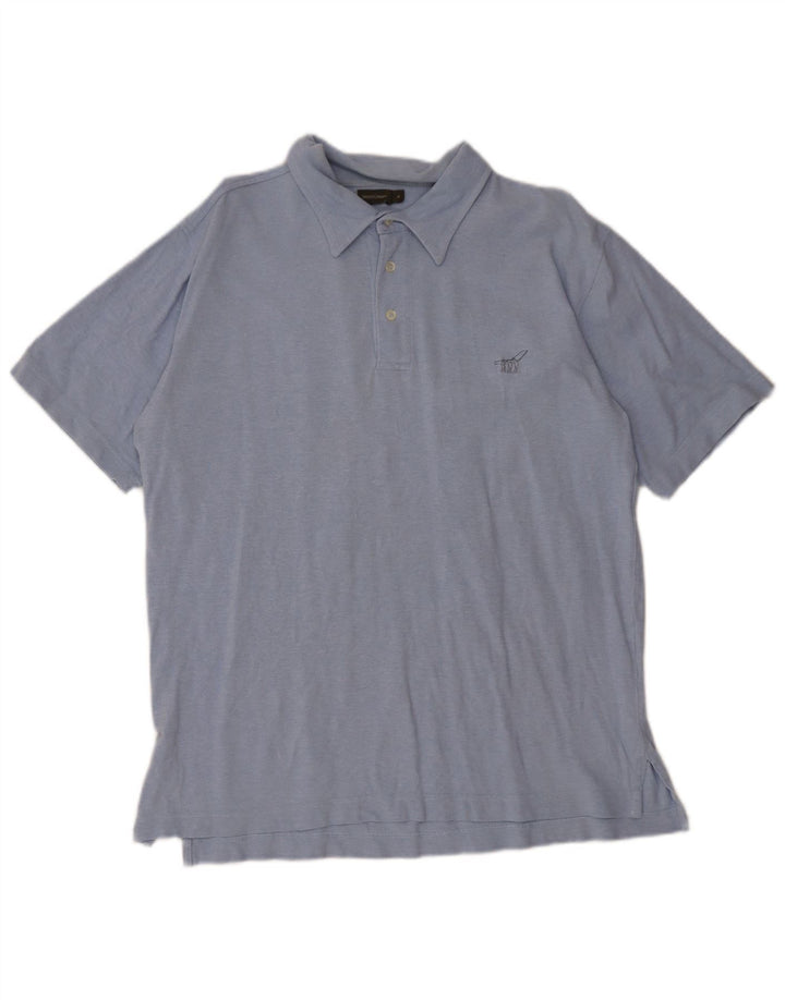 Polo da uomo Henry Cottons grande in cotone blu