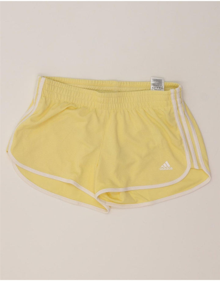 Pantaloncini sportivi Adidas da donna UK 12 poliestere giallo medio