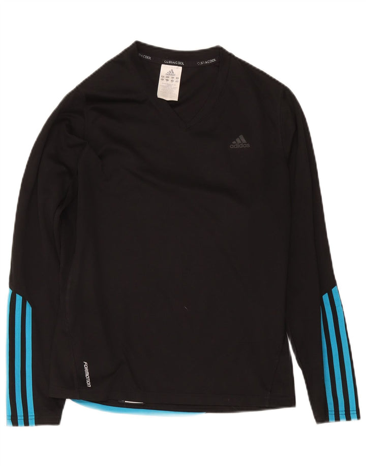 Adidas Donna Climacool Top manica lunga UK 16 Large Nero Poliestere
