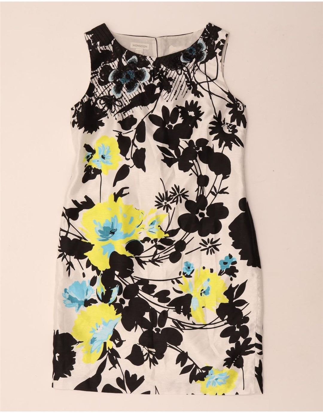 Abito tubino senza maniche da donna Monsoon UK 14 Medio floreale multicolore