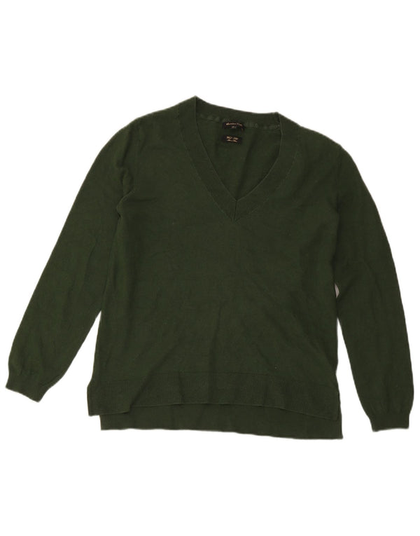 Massimo Dutti Maglione da donna con scollo a V UK 14 Large Verde
