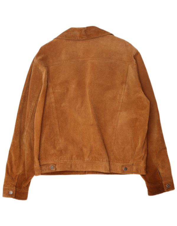 Giacca vintage in pelle scamosciata da uomo UK 42 XL in pelle marrone