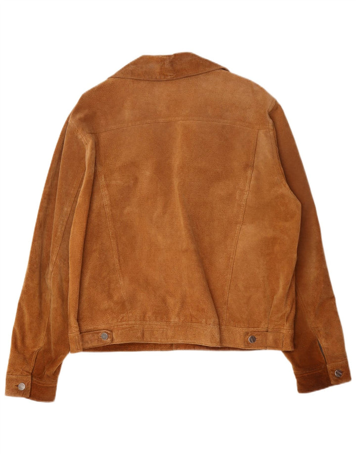 Giacca vintage in pelle scamosciata da uomo UK 42 XL in pelle marrone