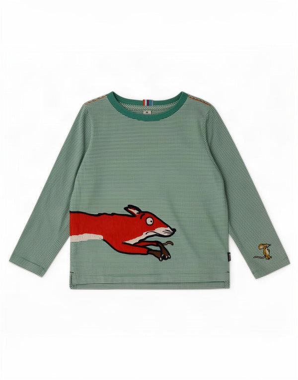 Joules Top grafico per ragazze a maniche lunghe 4-5 anni in cotone a righe verdi
