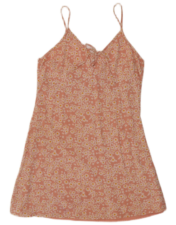 Abito sottoveste da donna Hollister UK 8 piccolo poliestere floreale rosa