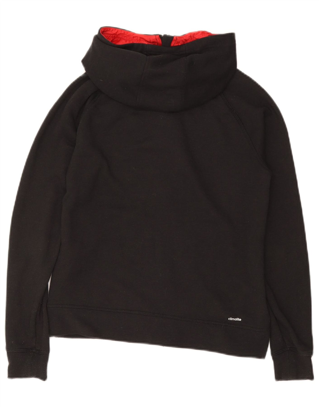 Felpa con cappuccio e zip ADIDAS da donna Climalite UK 4/6 XS poliestere nero