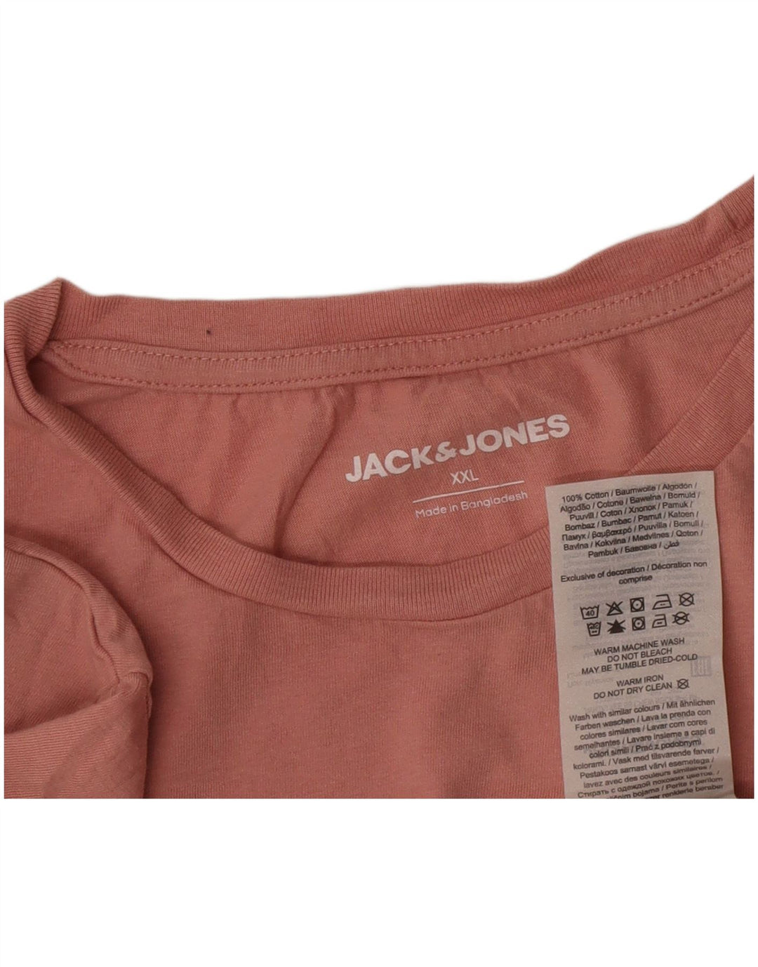 T-shirt da uomo Jack & Jones Top 2XL cotone rosa
