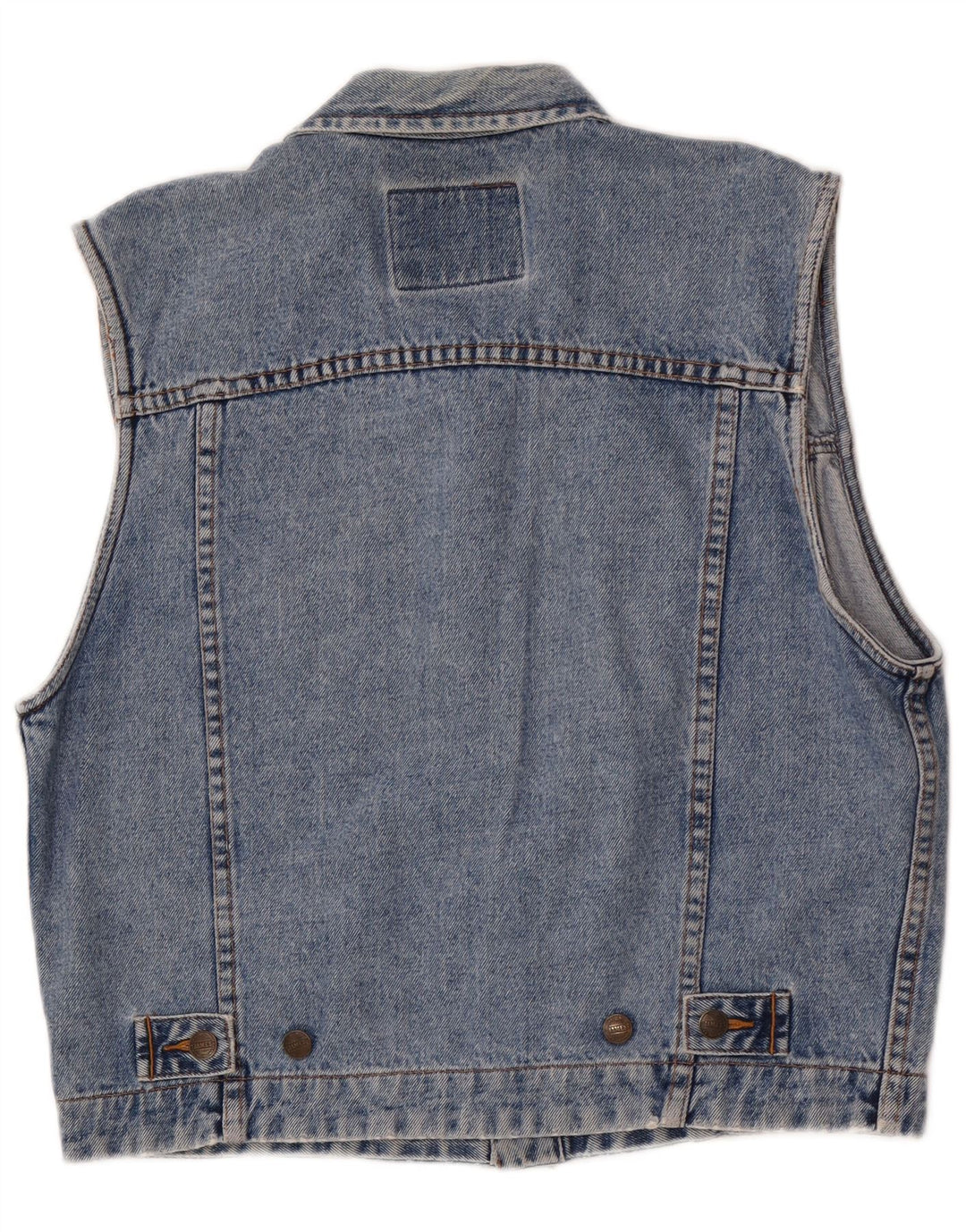 Gilet in denim da uomo James Dillon UK 36 piccolo cotone blu