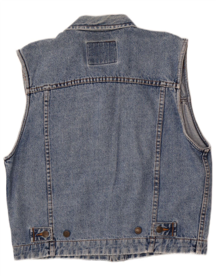 Gilet in denim da uomo James Dillon UK 36 piccolo cotone blu