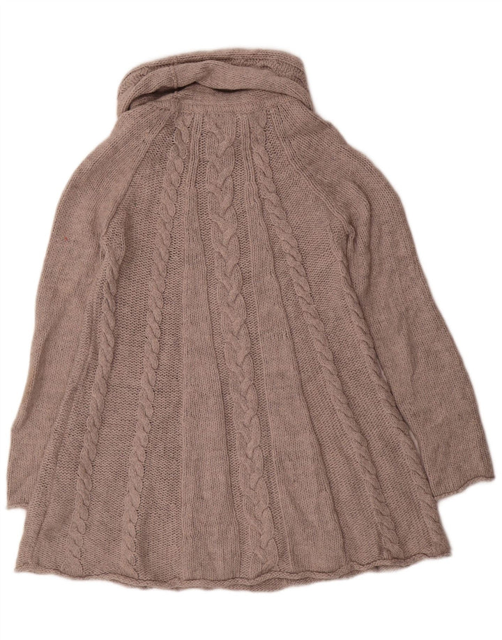 Maglione maglione a collo alto da donna Marks & Spencer UK 10 piccolo acrilico grigio