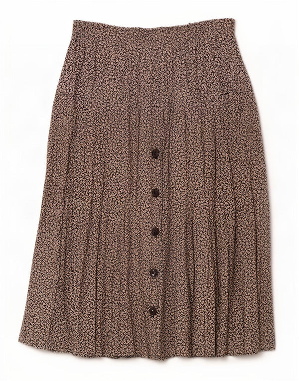 Gonna a trapezio da donna vintage IT 50 XL W34 Viscosa floreale beige